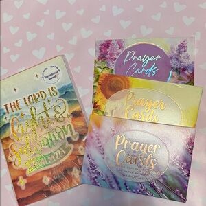 Set of 3 Inspirational Prayer Cards BONUS Journal (journal varies) Bonus PENS.